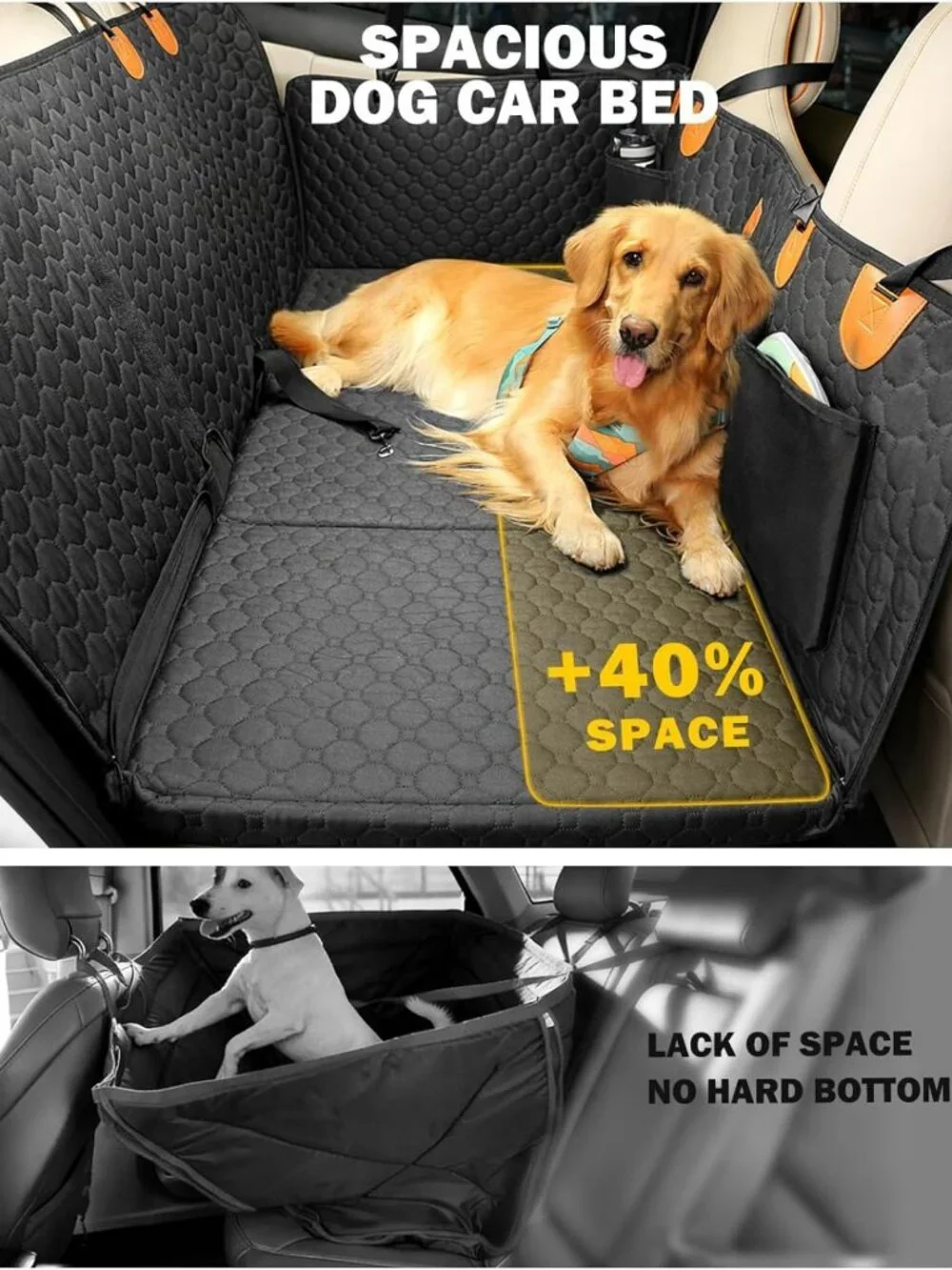 Waterproof Dog Car Seat Cover & Back Seat Extender, Anti-Scratch, Easy Clean